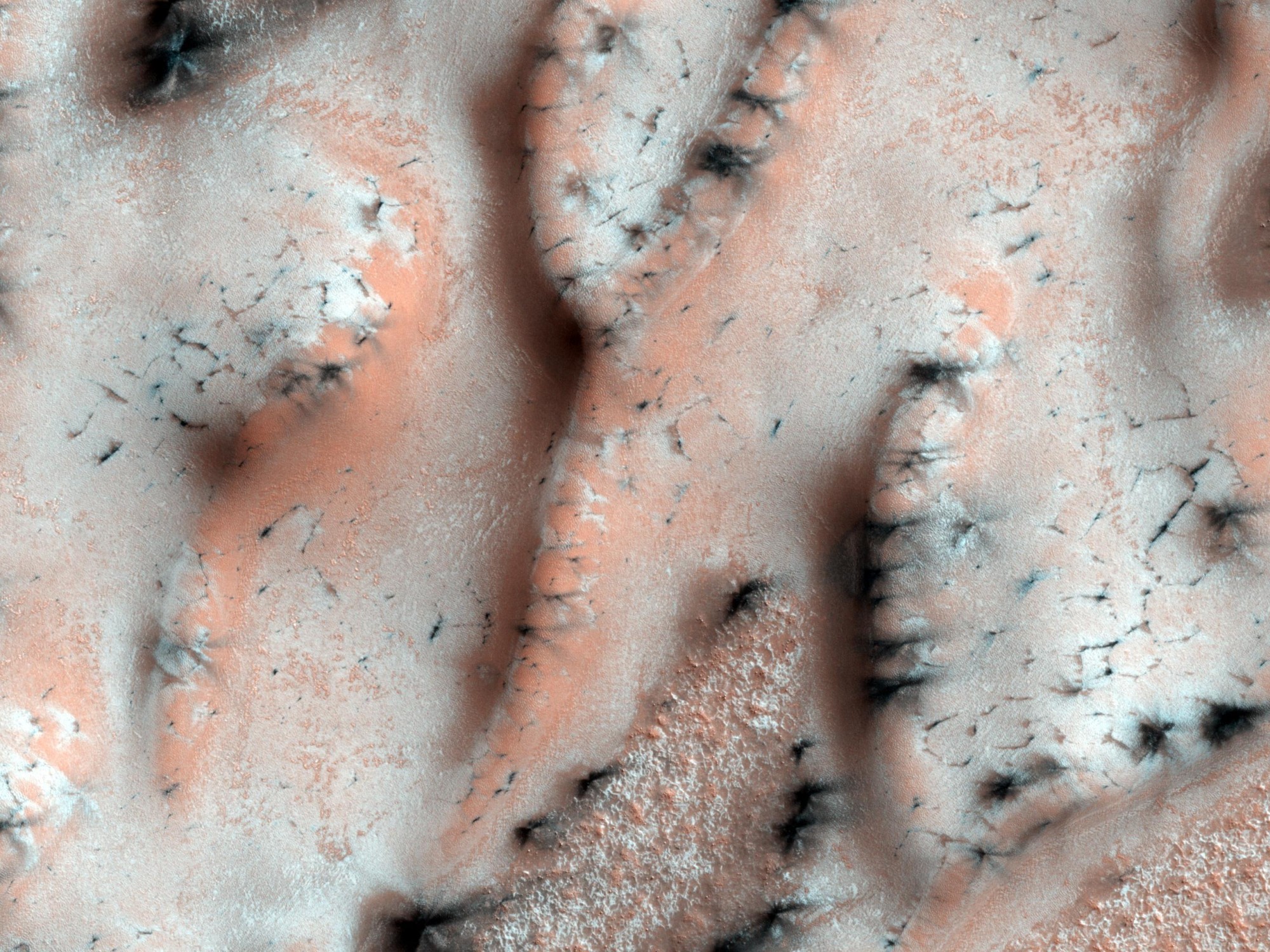 Melting ice on Mars