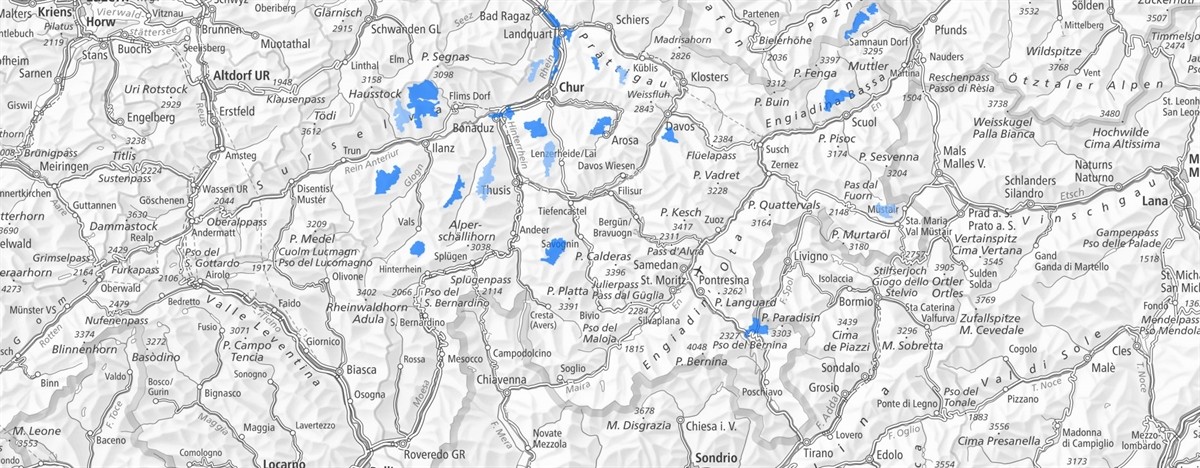 Windenenergiegebiete im Kanton Graubünden