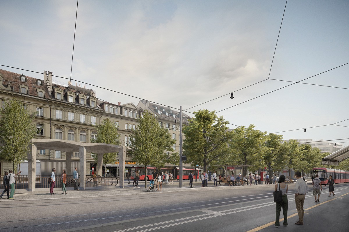 Visualisierung Zukunft Bahnhof Bern Verkehrsmassnahmen Hirschengraben