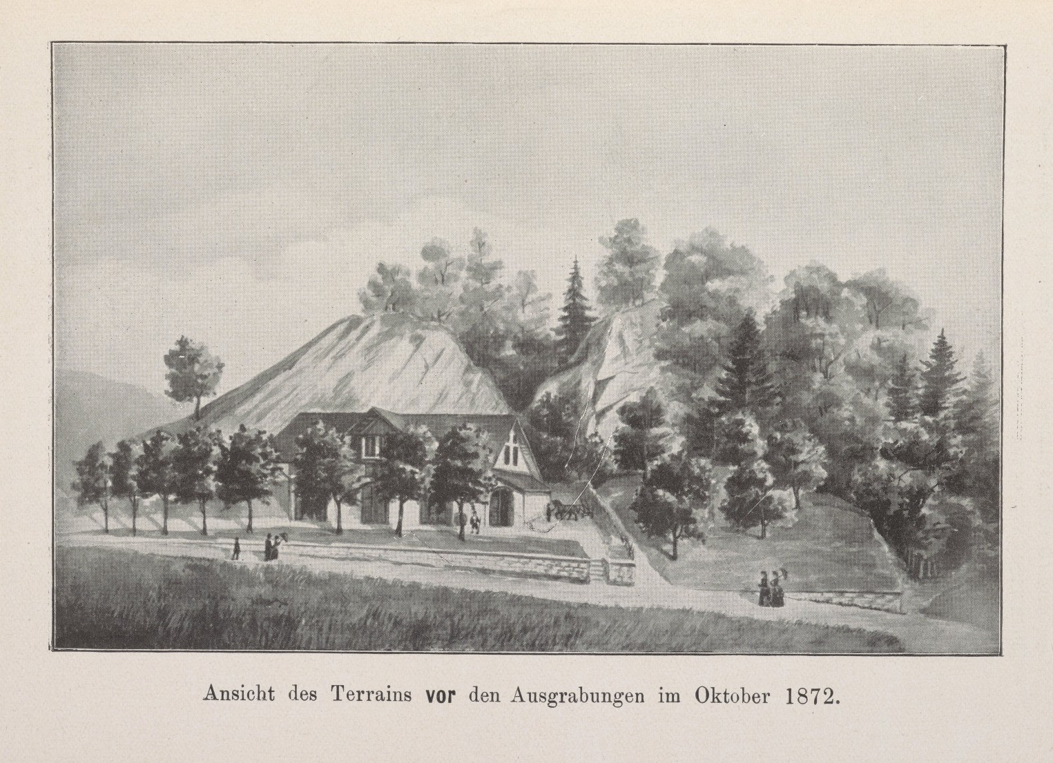 Illustration, Standort des Gletschergartens um 1872