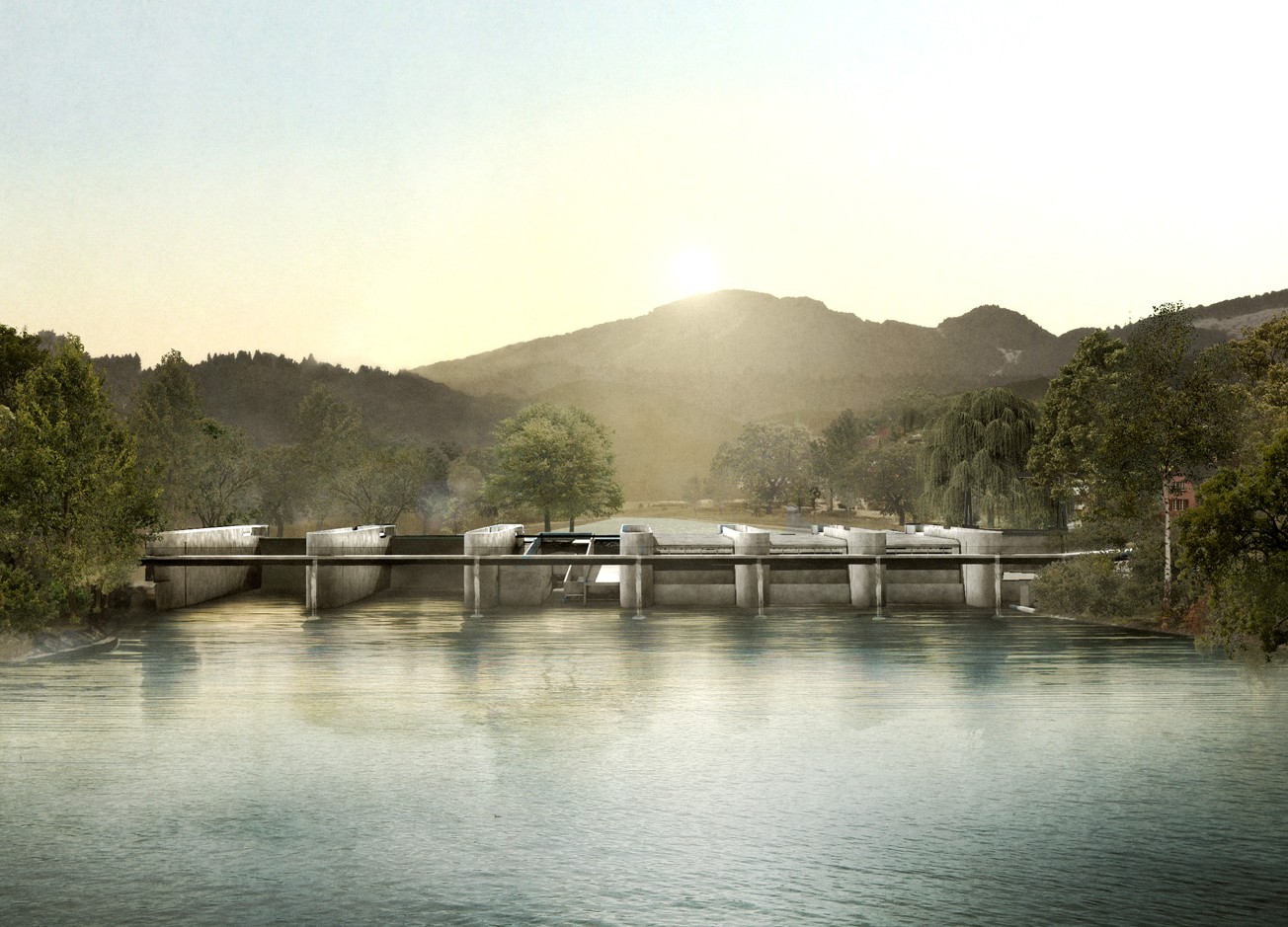 Visualisierung Erneuerung Wasserkraftwerk Aarau Eniwa