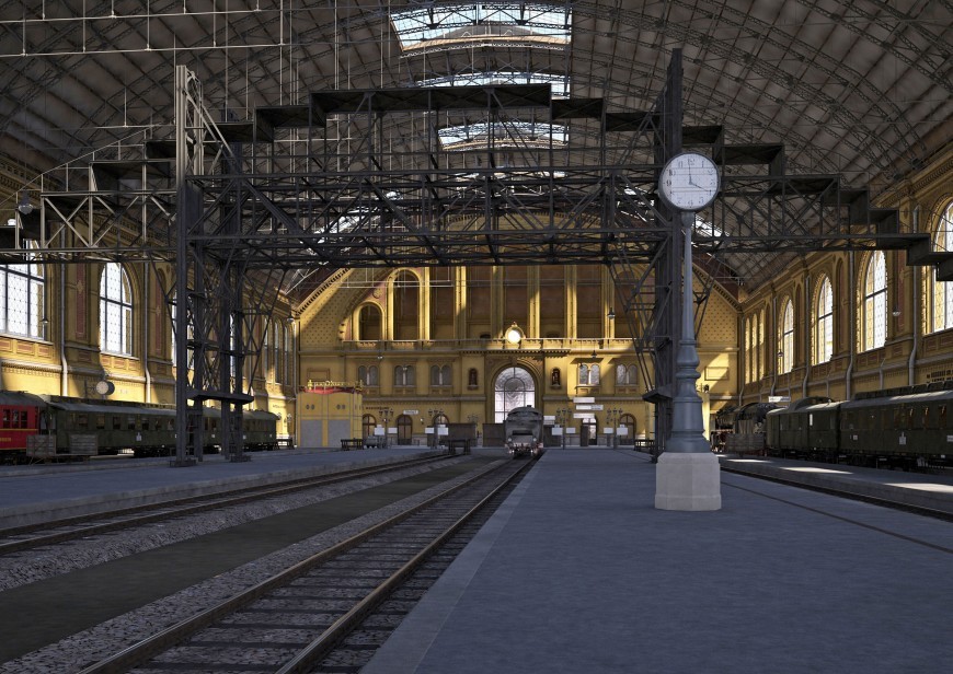 Visualierung der Gleishalle des Anhalter Bahnhofs
