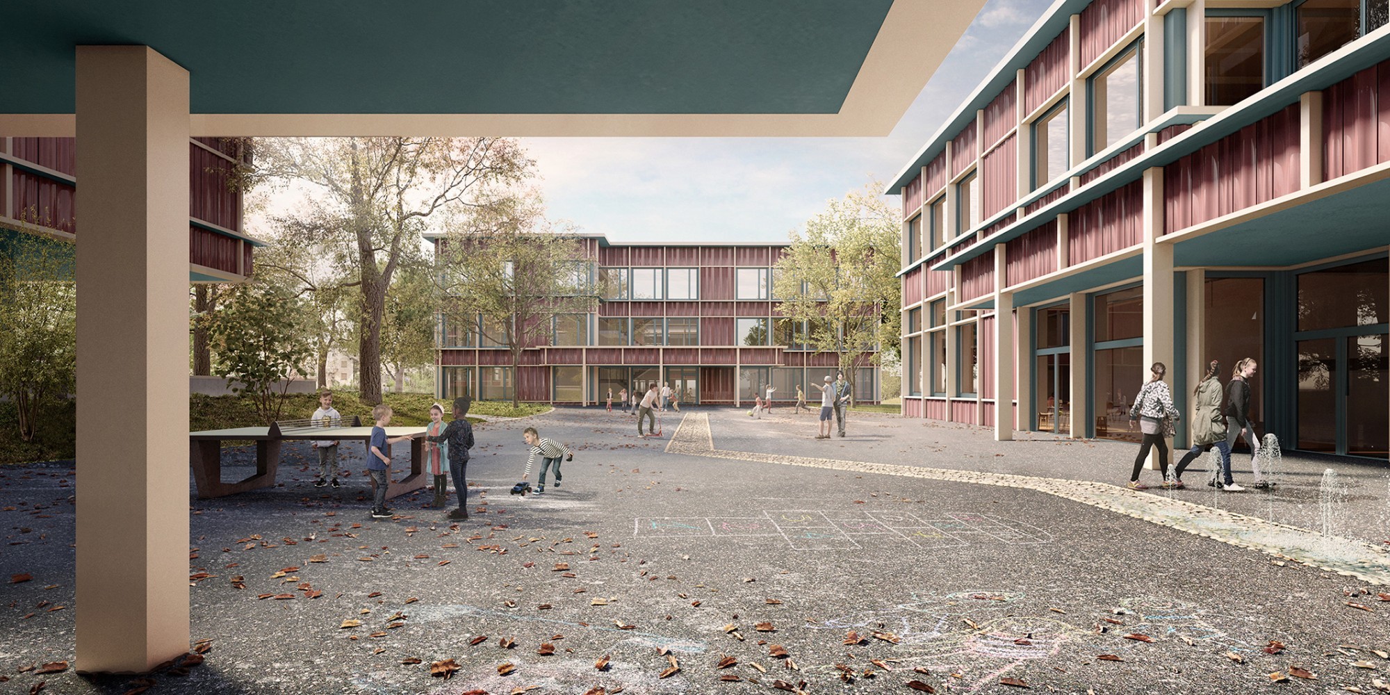Visualisierung Erweiterung Sanierung Schule Rönnimoos Luzern