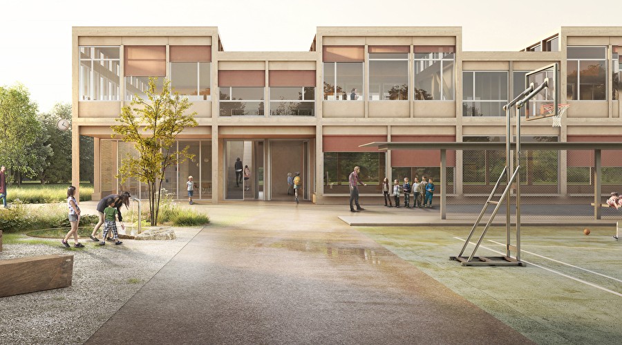 VIsualisierung Sanierung Erweiterung Primarschule Lerchenfeld Thun