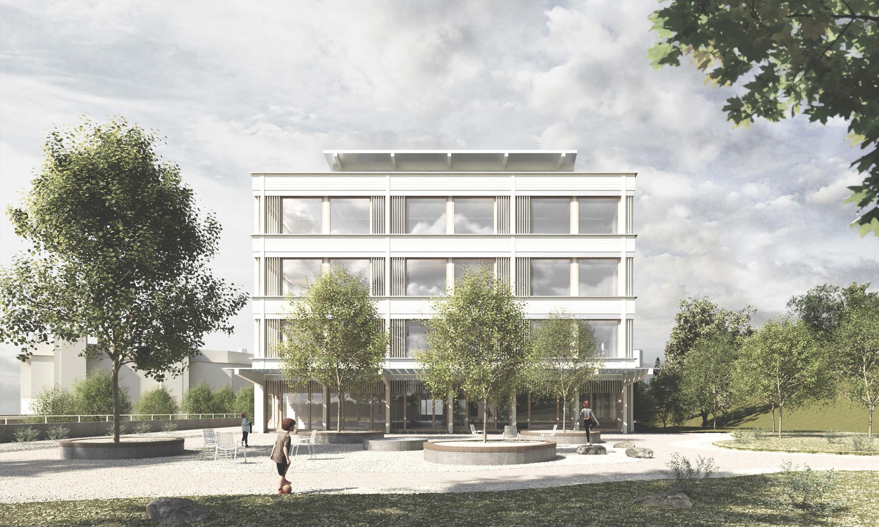 Visualisierung Erweiterung Schulanlage Riedhof Zürich Höngg