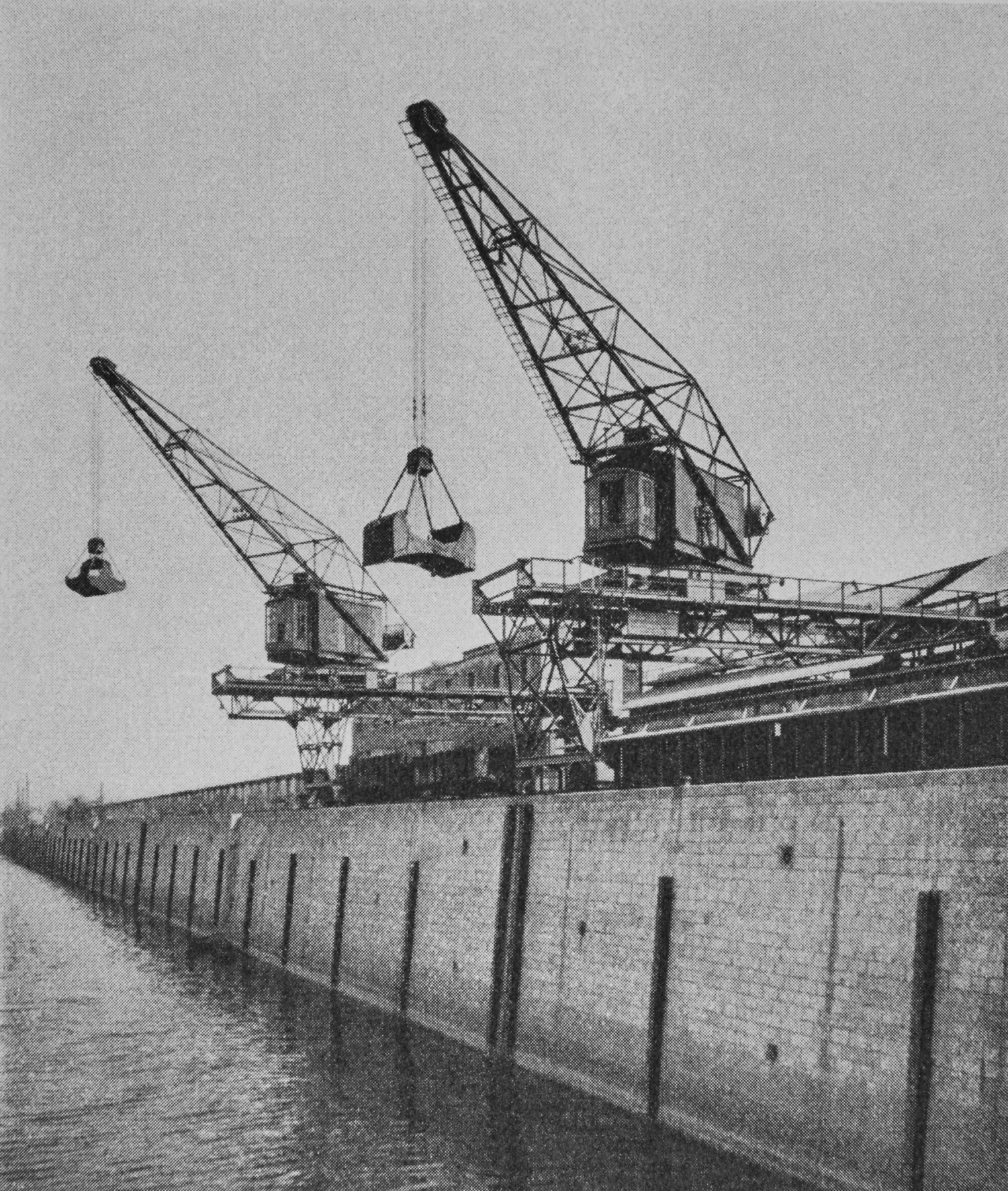 Schweizerische Rheinhäfen, Basel-Kleinhünungen, Bau Hafenbecken I, kurz vor 1922