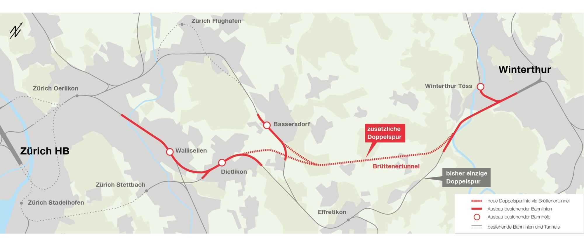 Übersichtskarte Brüttenertunnel