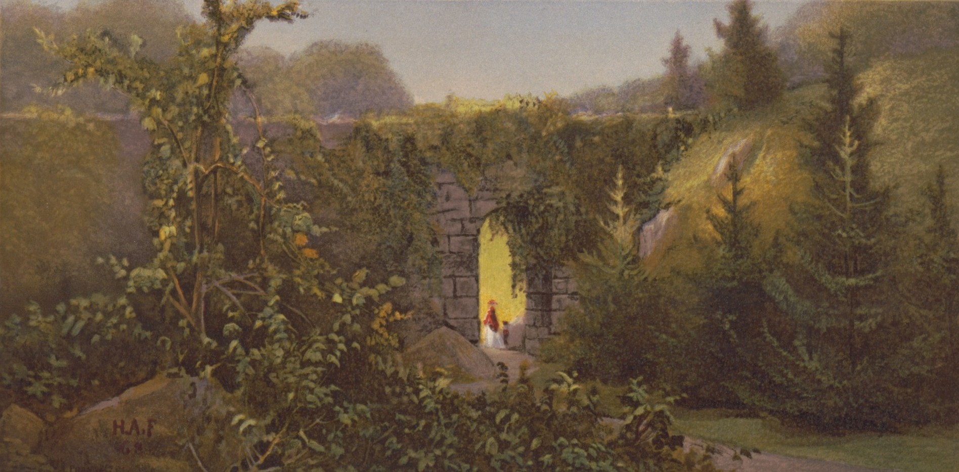Ramble Arch im Central Park um 1869
