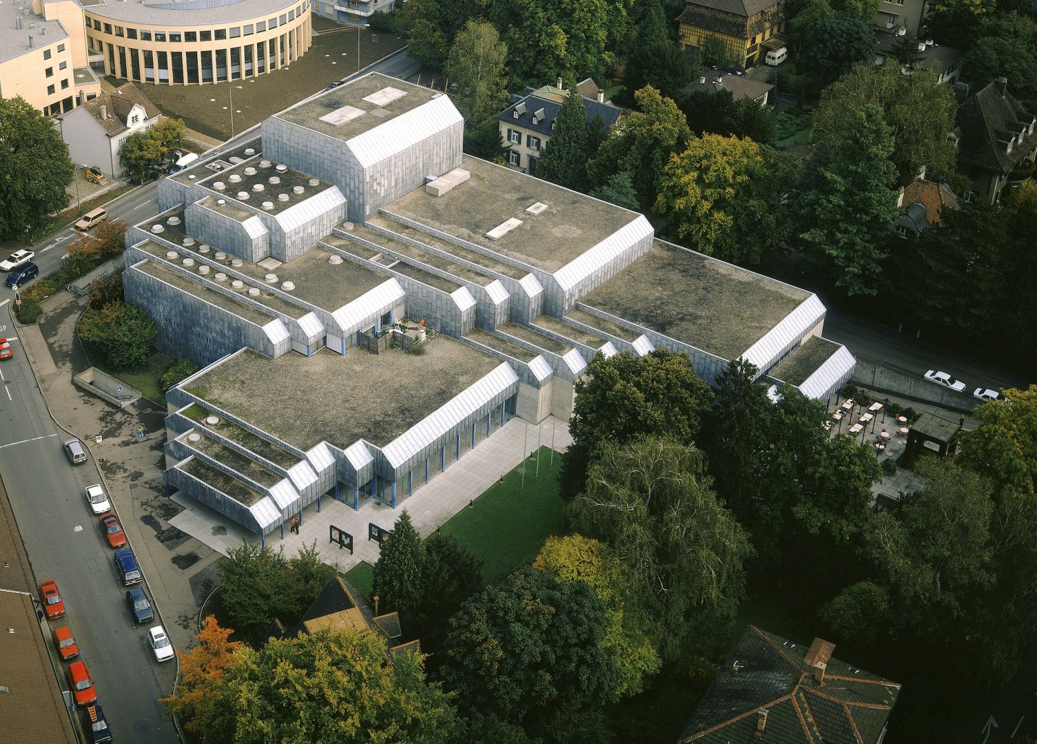 Theater am Stadtgarten in Winterthur aus der Vogelperspektive.