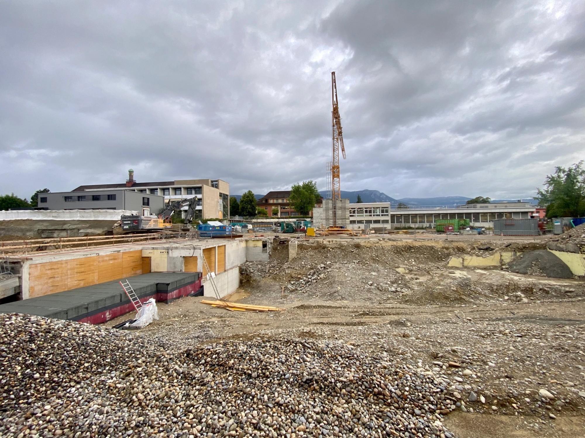 Baugrube von Rückbau des alten Bürgerspitals Solothurn