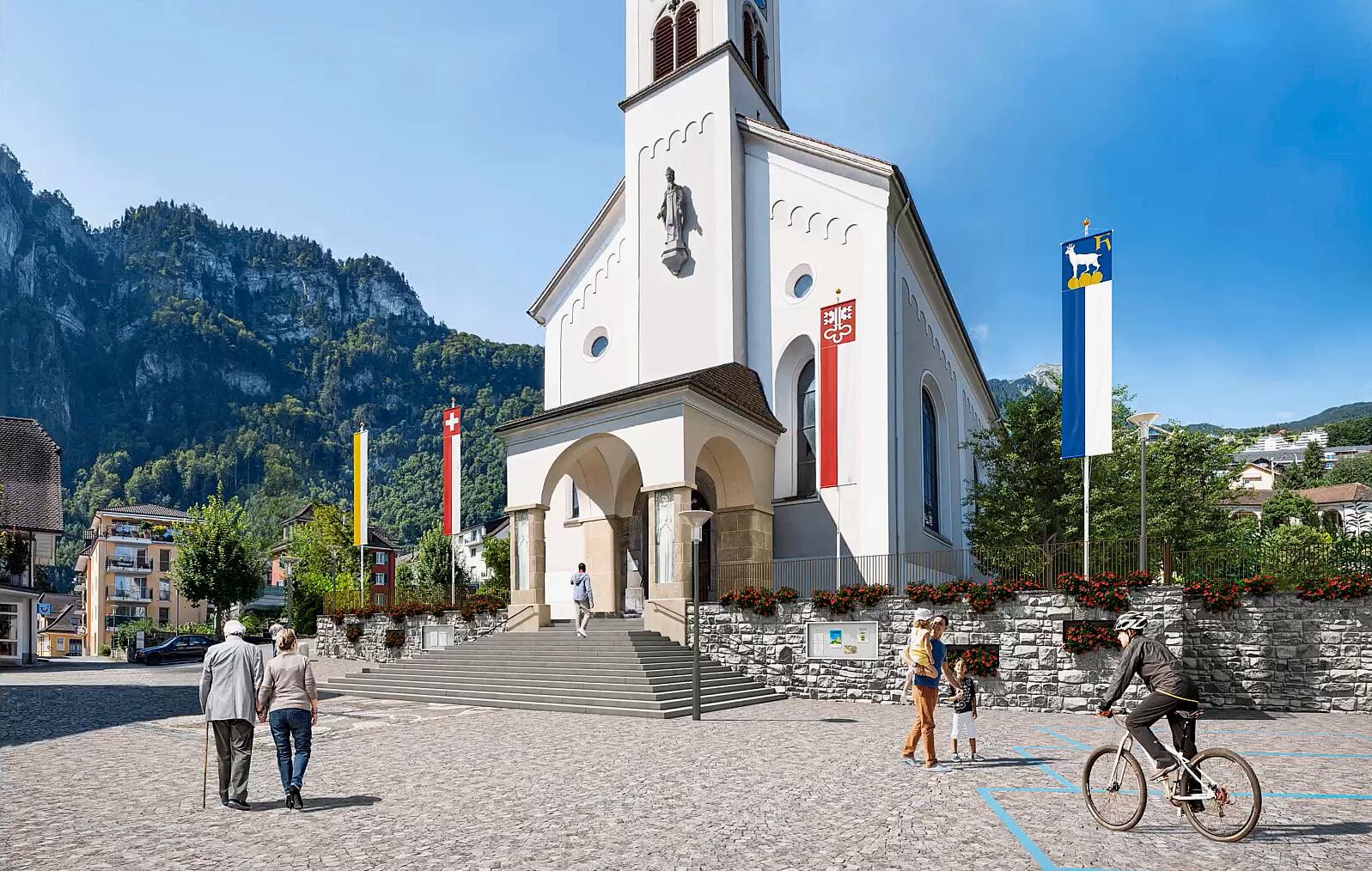 Visualisierung Umgestaltung Kirche Hergiswil
