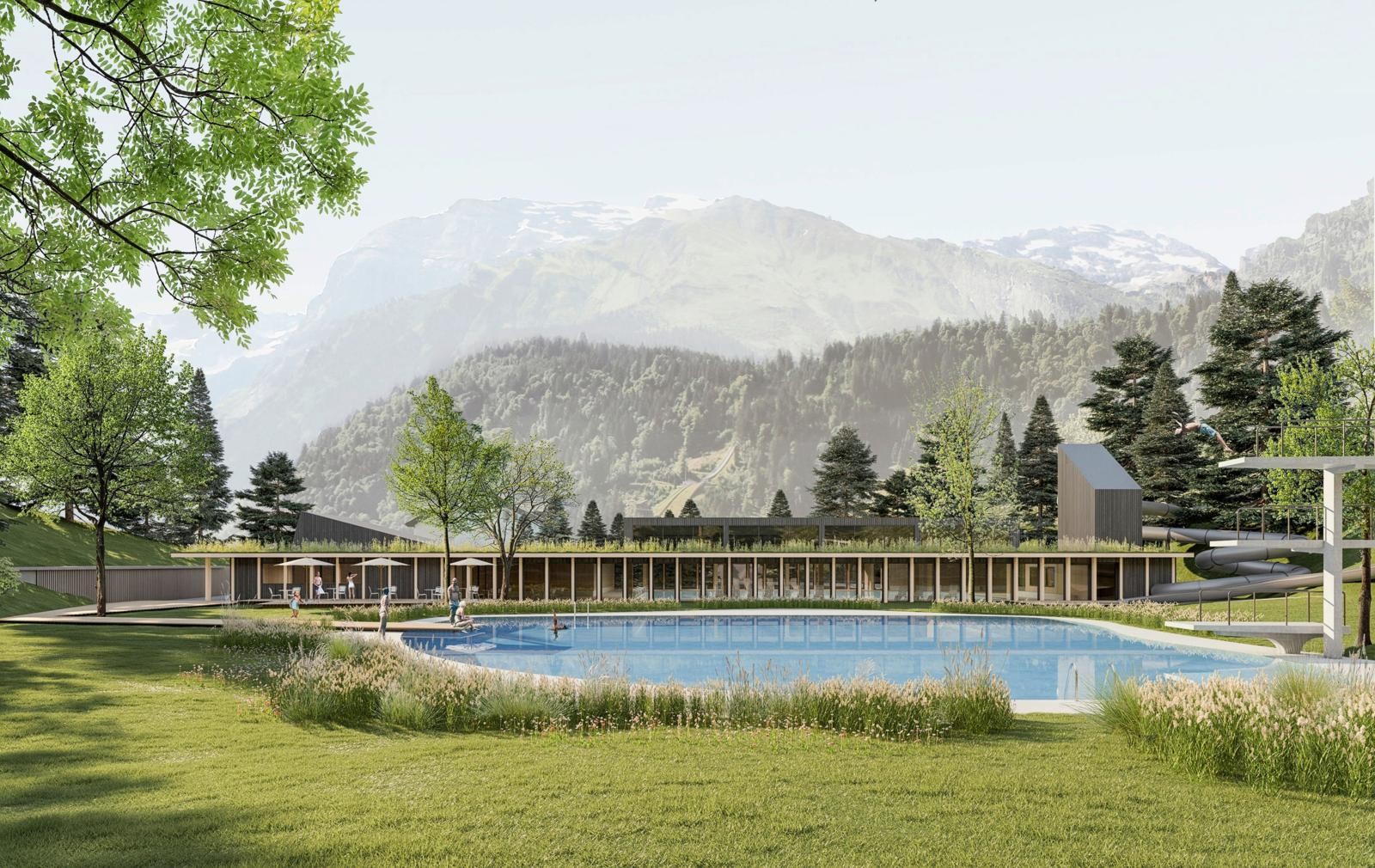 Visualisierung Neubau Schwimmbad Sonnenberg Engelberg