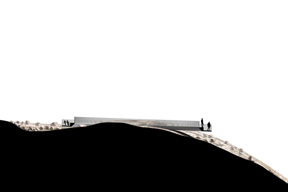 Aussichtsplattform auf dem Bjólfur, Querschnitt