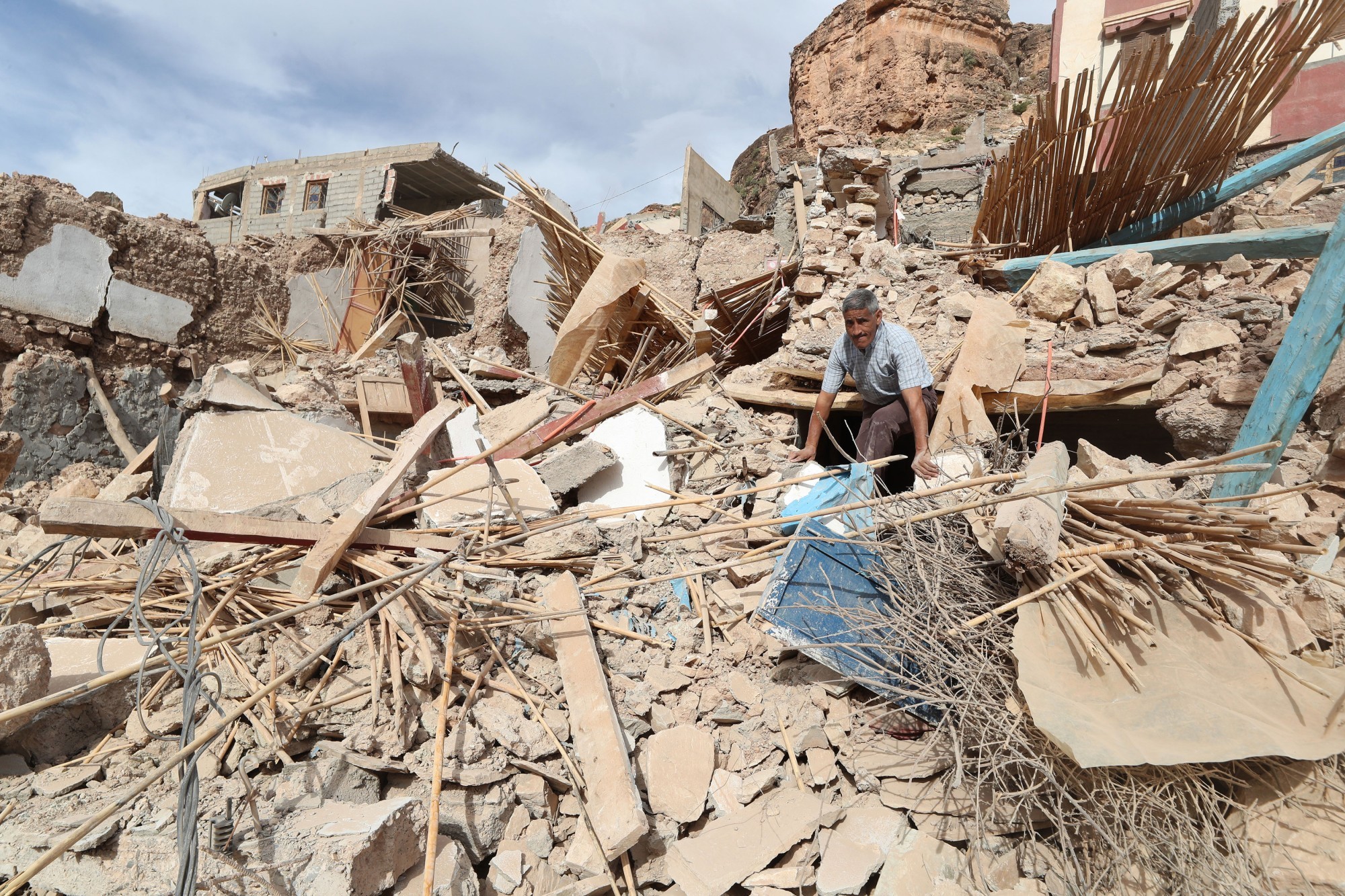 Zerstörte Häuser nach Erdbeben in Marokko
