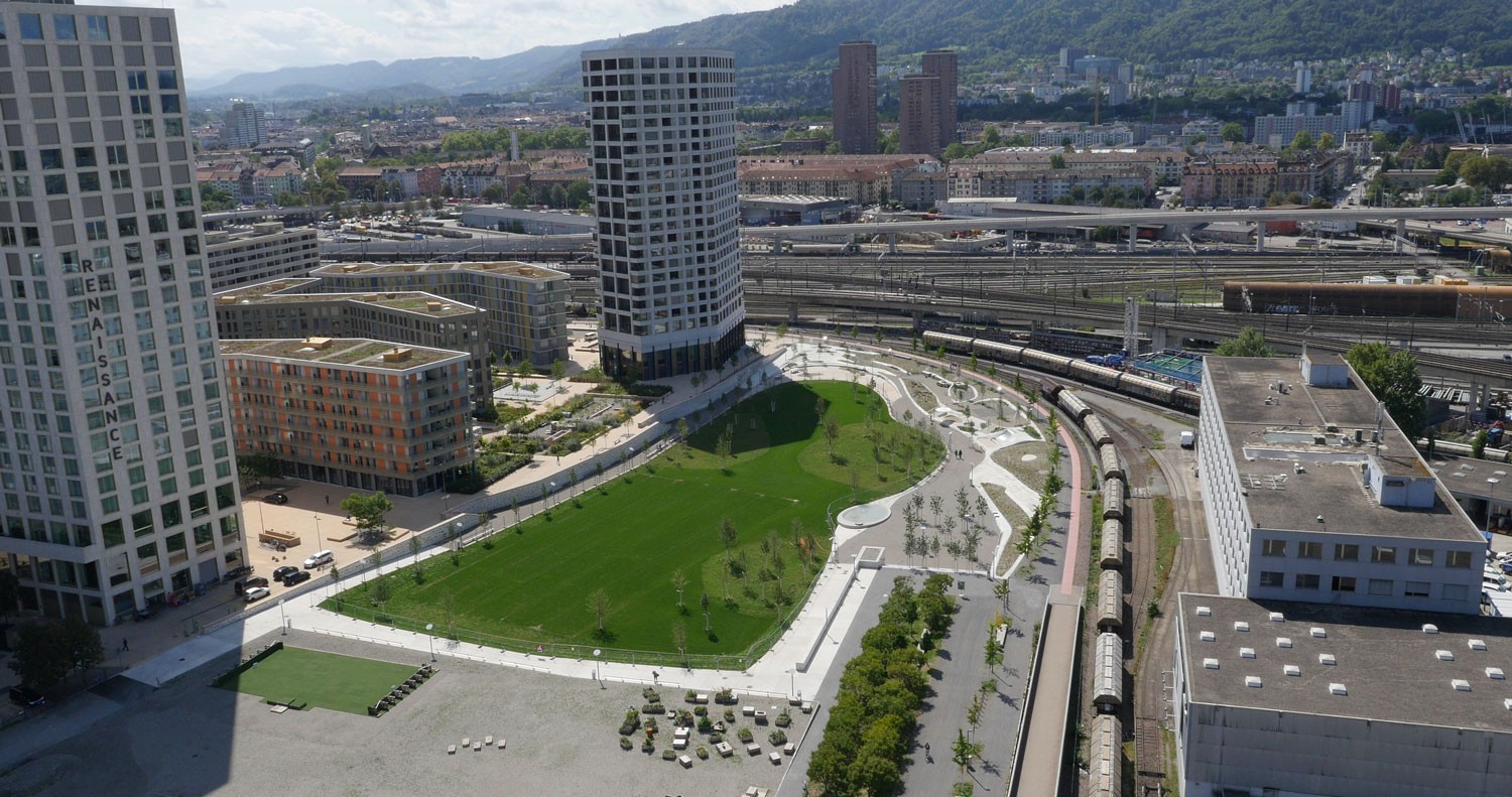 Quartierpark Pfingstweid, Luftaufnahme