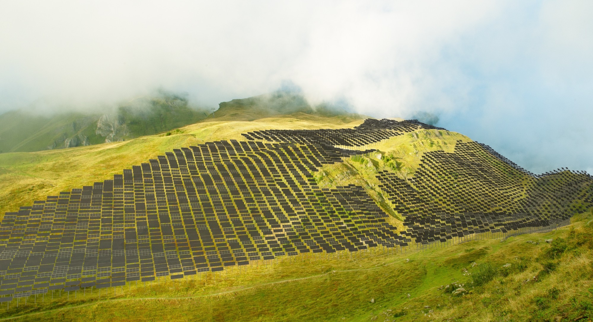 Photovoltaikanlage der IWB in Meiringen-Hasliberg (Visualisierung)