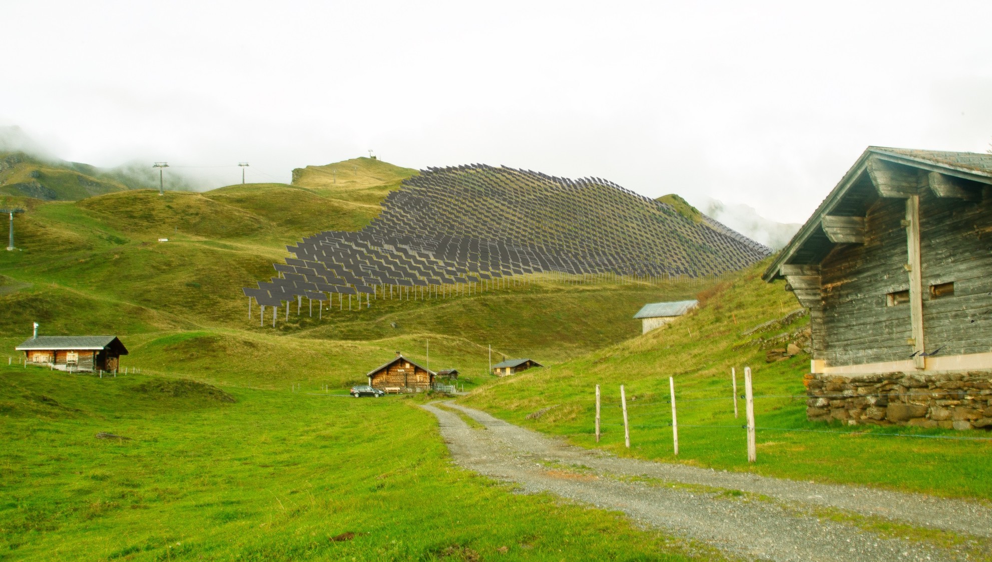 Photovoltaikanlage der IWB in Meiringen-Hasliberg (Visualisierung)