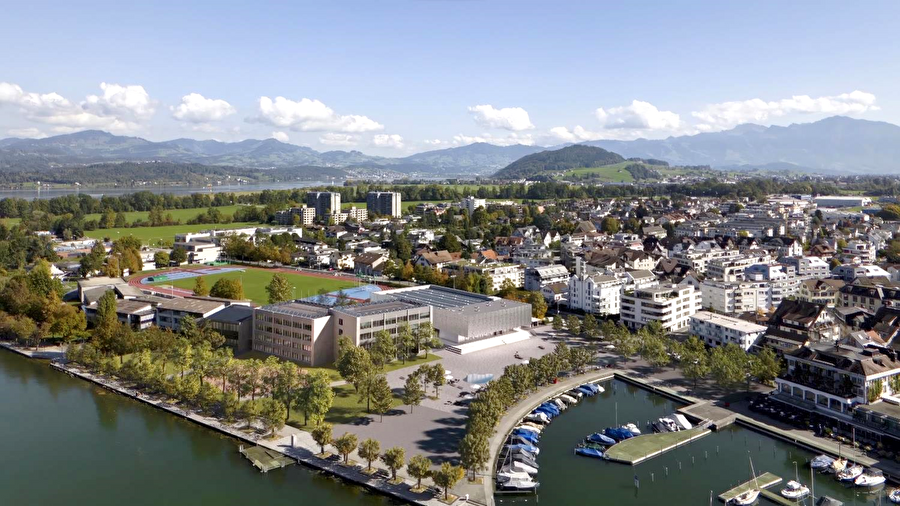 Visualisierung Neubau Dreifachturnhalle in Lachen SZ