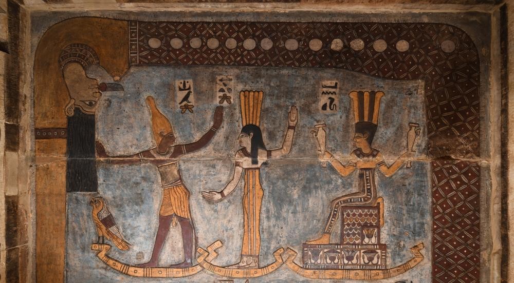 Detail der Decke des Tempels von Esna.