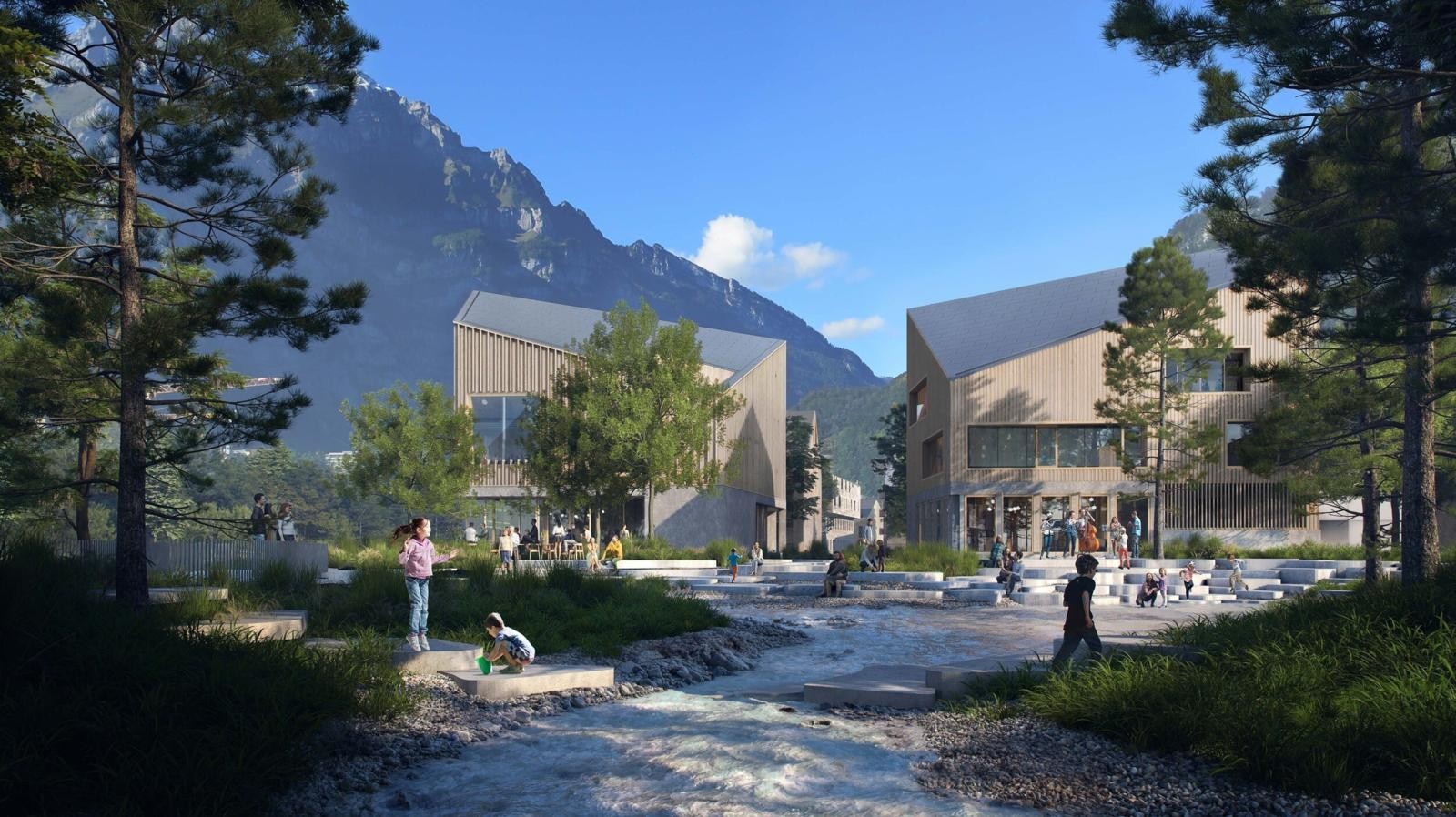 Visualisierung Kulturzentrum Nukleus Kartoni-Quartier in Glarus