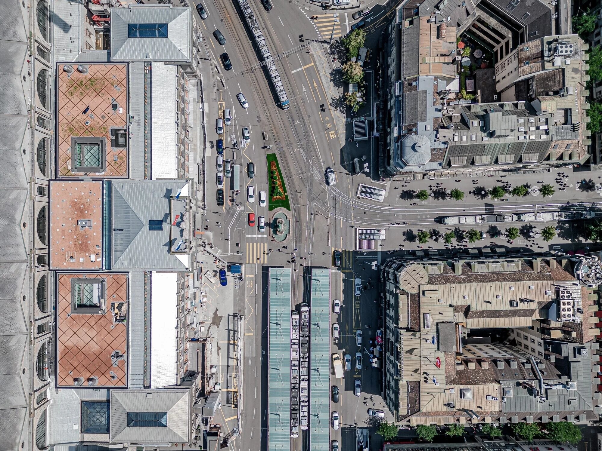 Südtrakt Hauptbahnhof Zürich aus der Luft