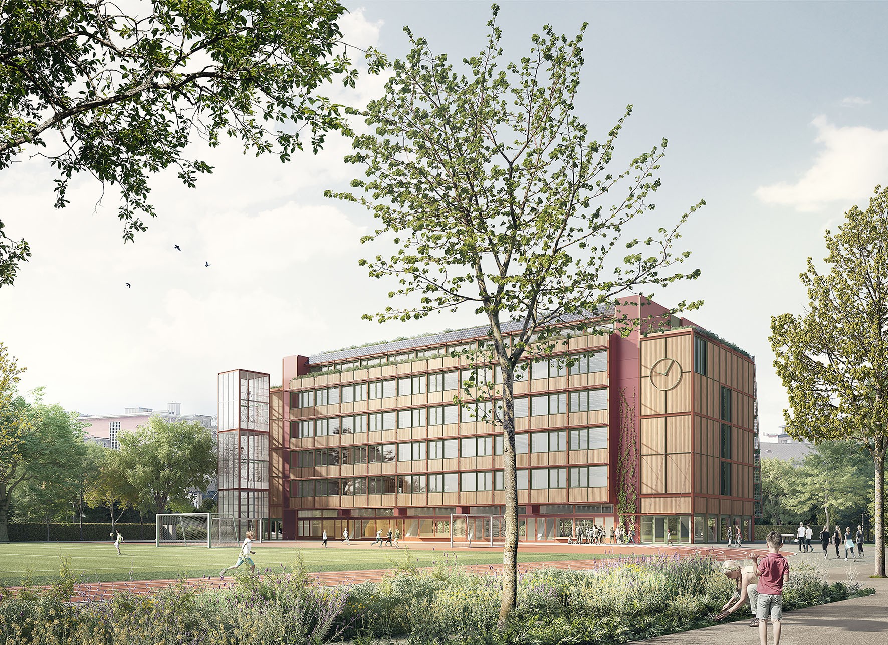 Ersatzneubau der Schulanlage Utogrund Stadt Zürich Rasenspielfeld