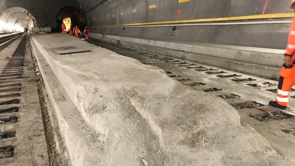 Abeiten im Gotthardbasistunnel