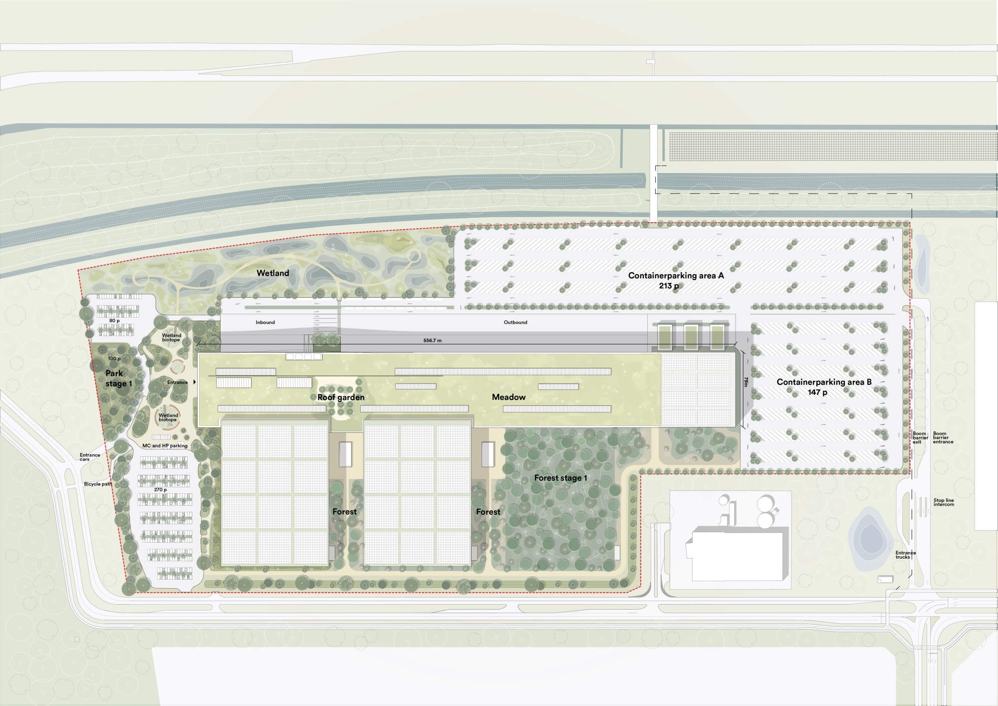 Logistics Center West auf Flevopolder, Plan