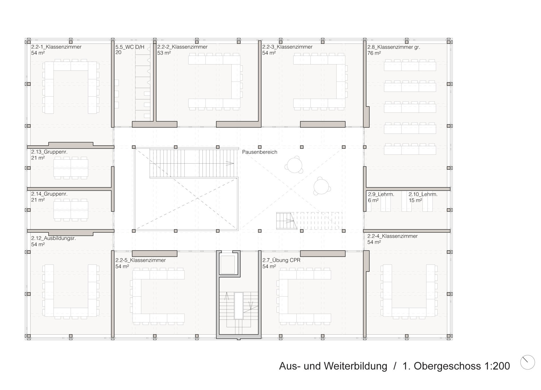 Grundriss Neues Ausbildungszentrum Meiersboden Chur