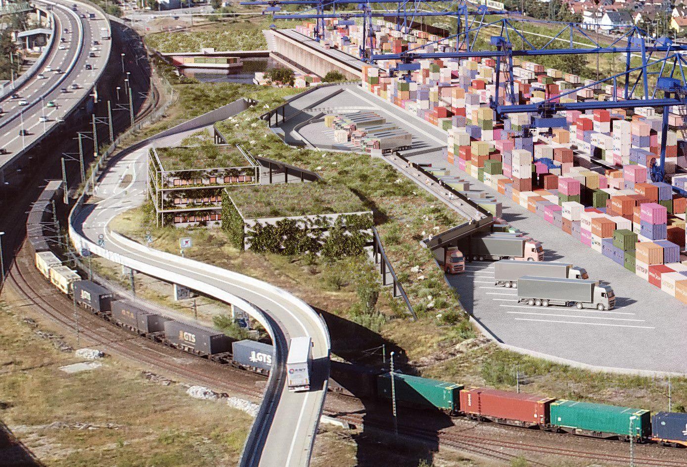 Visualisierung Gateway Basel Nord Naturbrücke