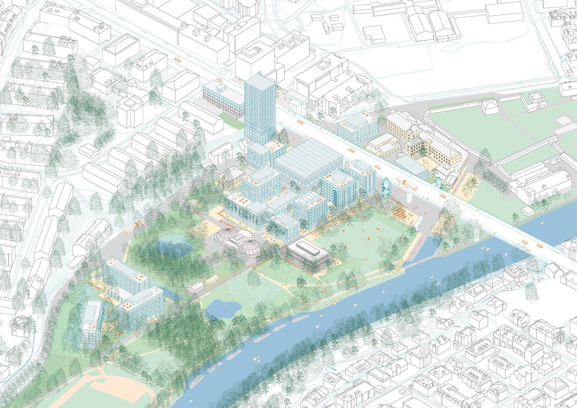 Visualisierung Richtprojekt Gaswerkareal Stadt Bern