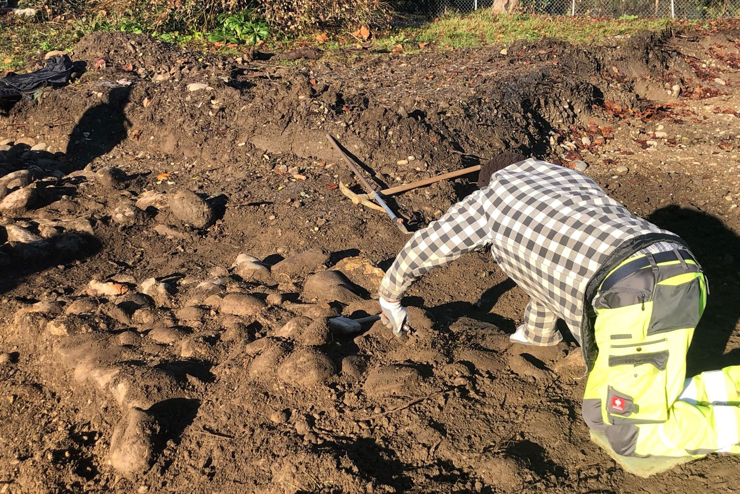 Freipräparieren der Fundamente