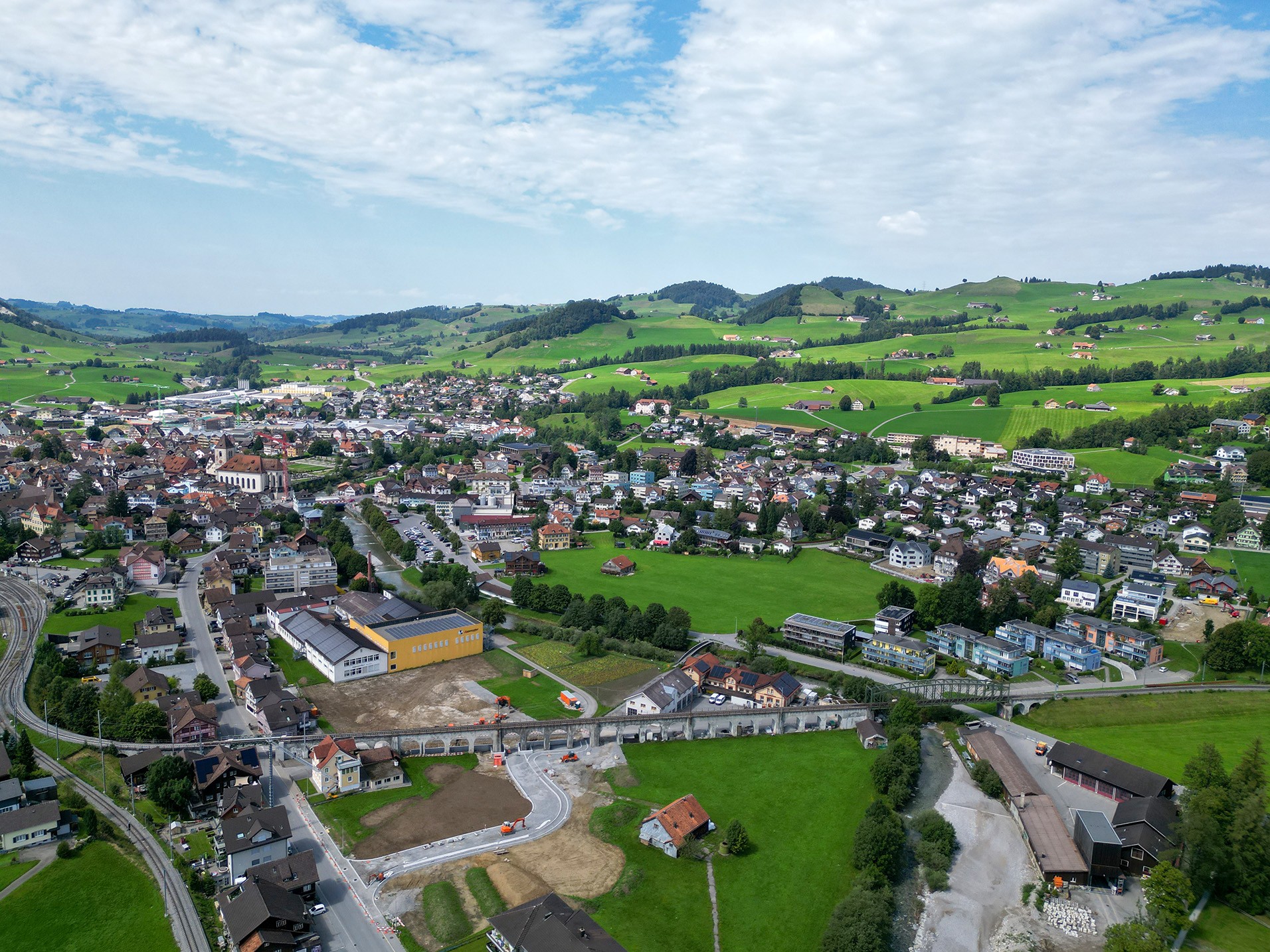 Luftbild Appenzellerviadukt Richtung Appenzell