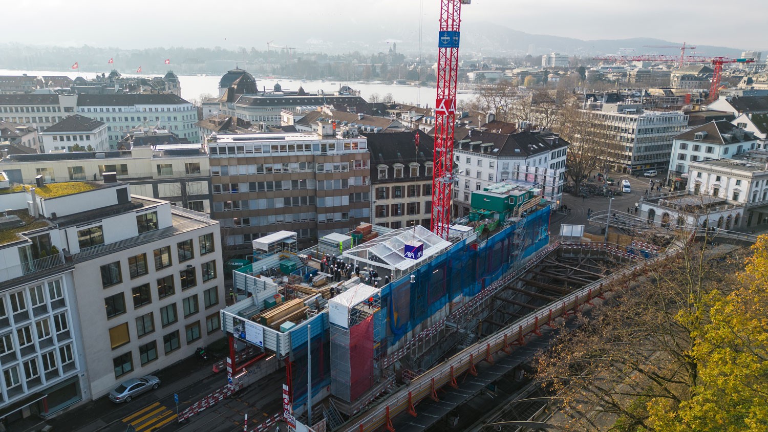 Baustelle Haus zum Falken am Bahnhof Stadelhofen Zürich