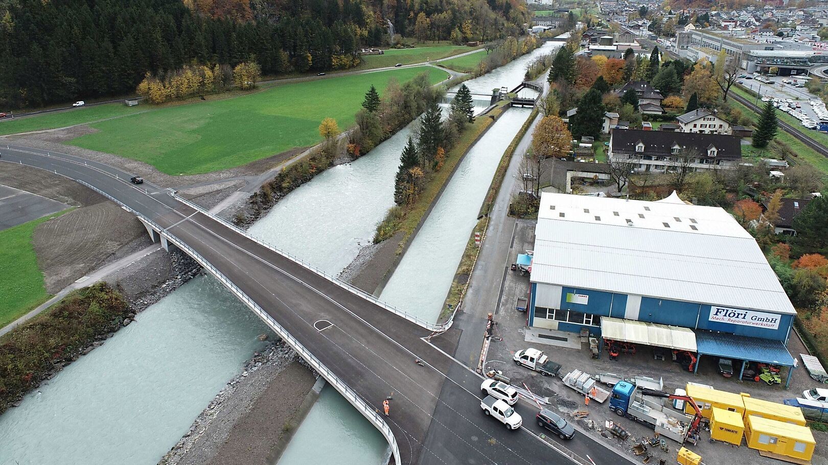 Querstange Netstal Gemeinde Glarus vor Eröffnung