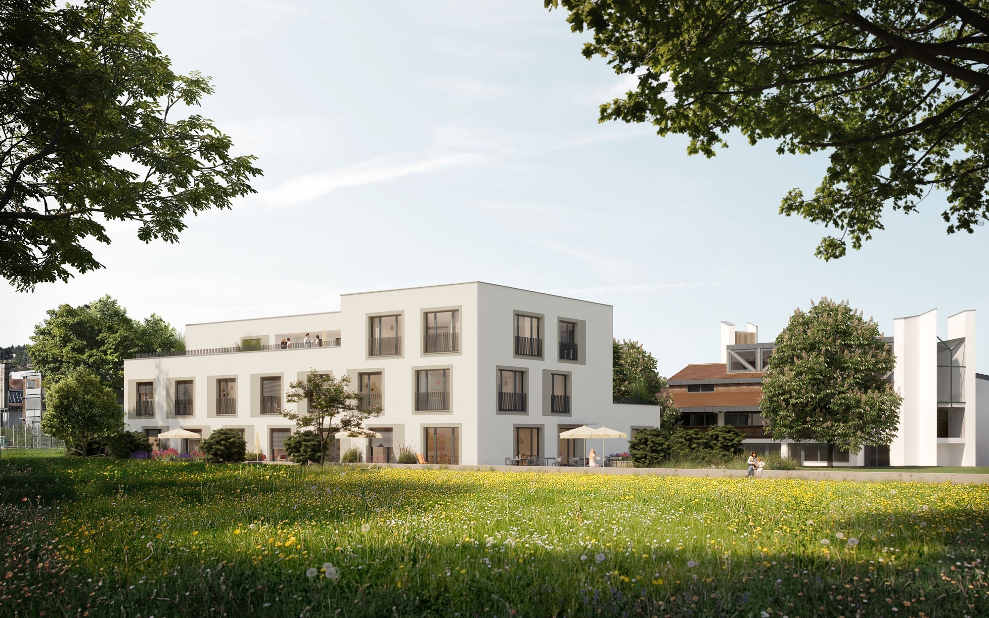 Visualisierung Neubau Flamingo Kinderhospiz Fällanden