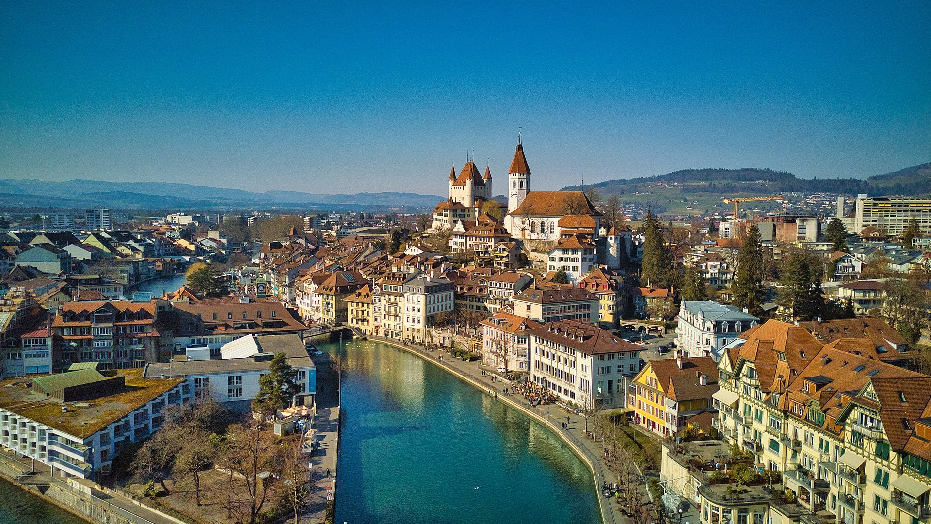 Blick auf die Stadt Thun im Kanton Bern