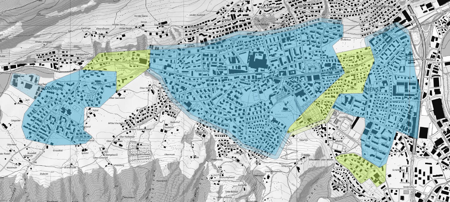 Wärmeverbundskarte Untersuchung Stadt Kriens