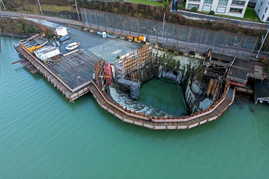 Einlaufbauwerk in Sachseln für Hochwasserstollen Sarneraatal