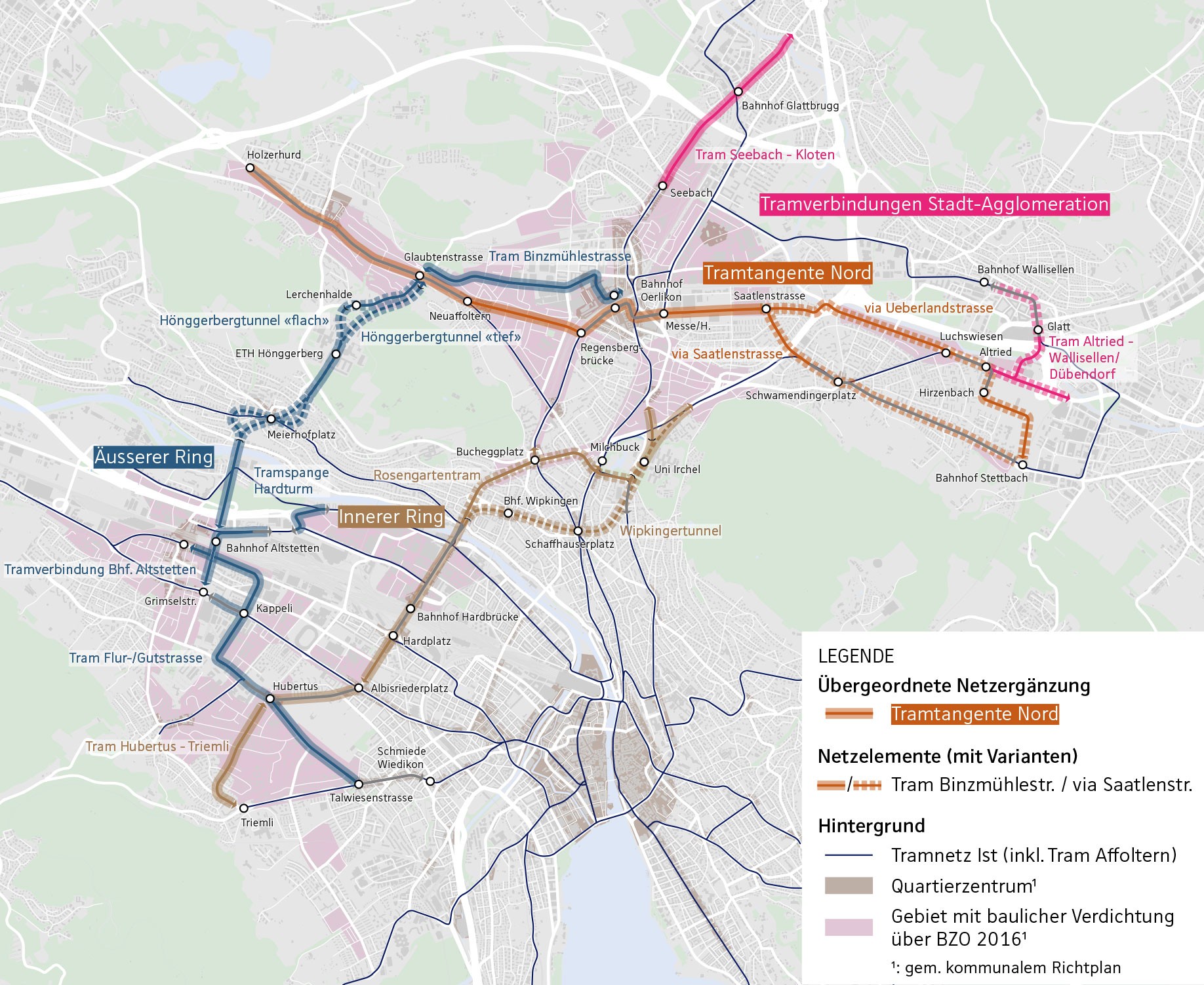 Karte Netzentwicklungsstrategie 2040 der VBZ