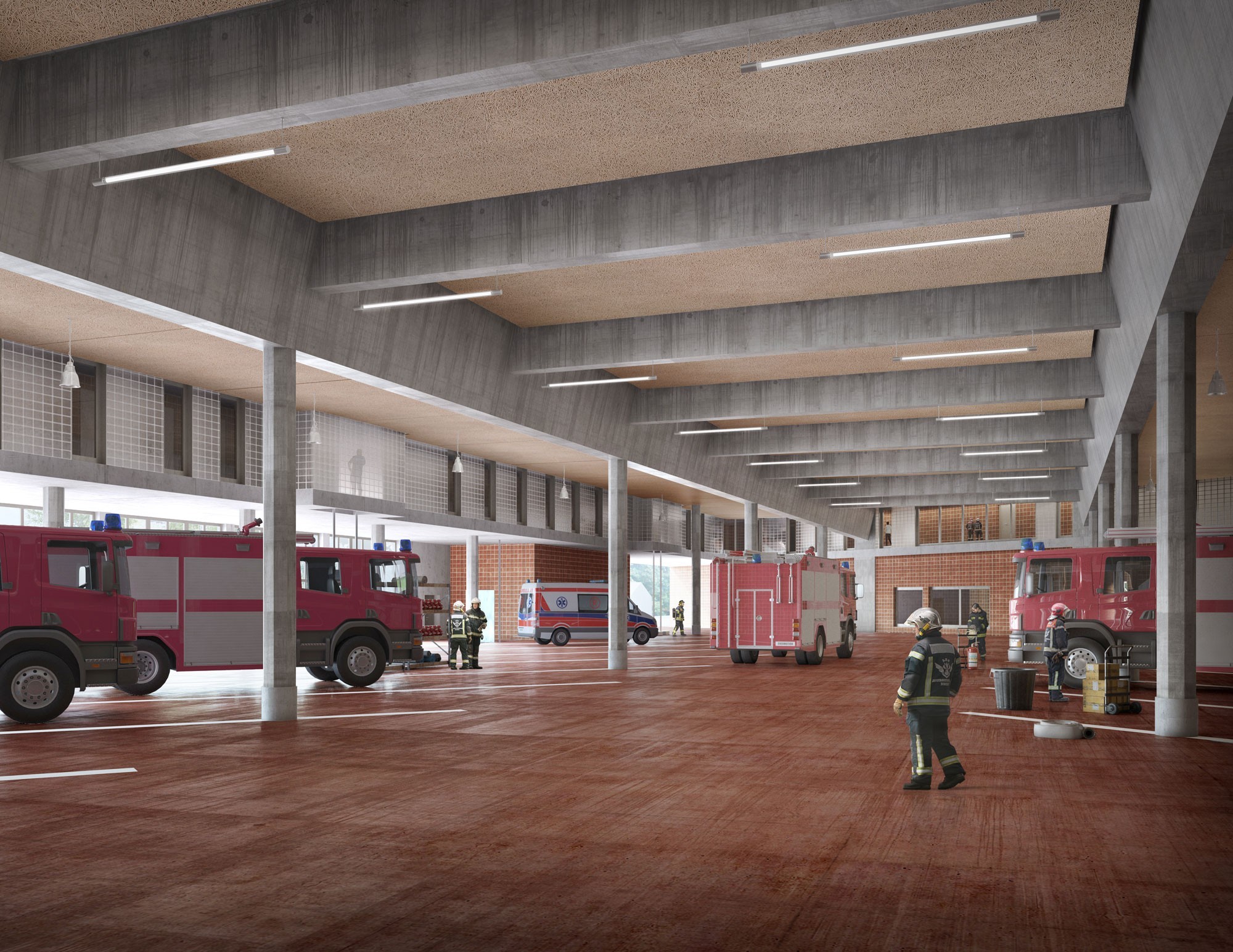 Visualisierung Überbauung EWL-Areal Luzern Ansicht Feuerwehrhalle