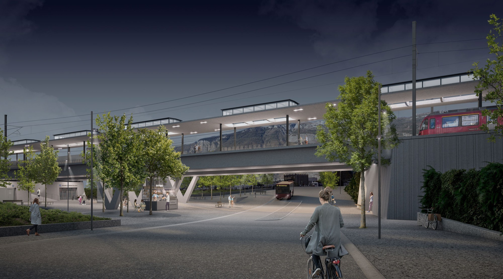 Visualisierung Ausbau Bahnhof Chur West