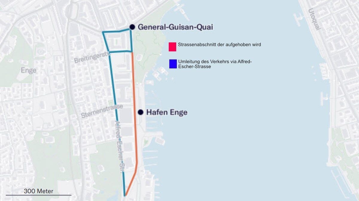 Mögliche Verkehrsführung, Kartengrundlage.