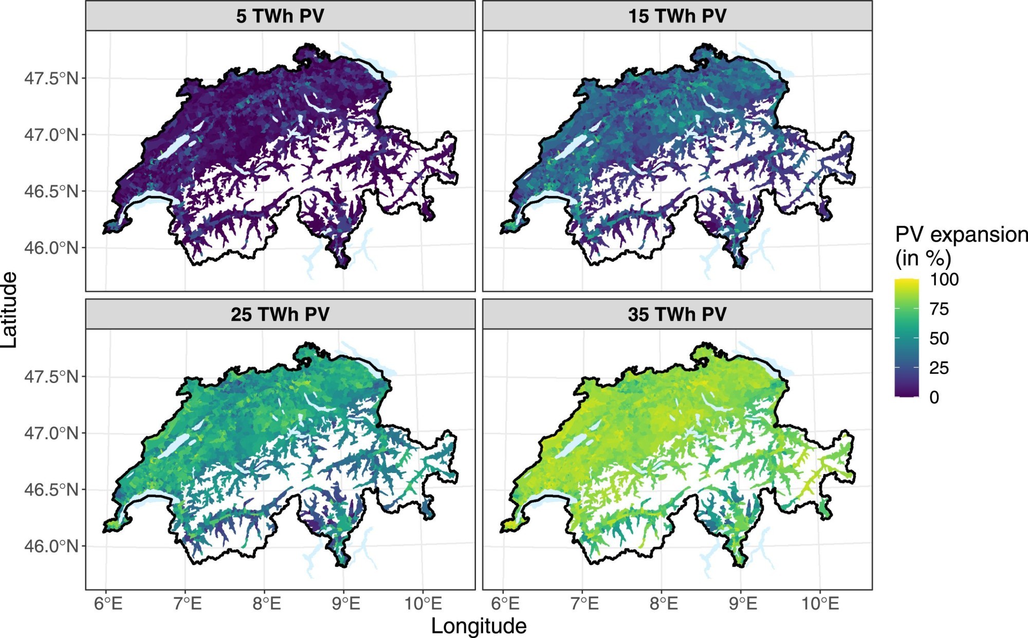 Grafik Solarpotenzial Schweizer Dächer