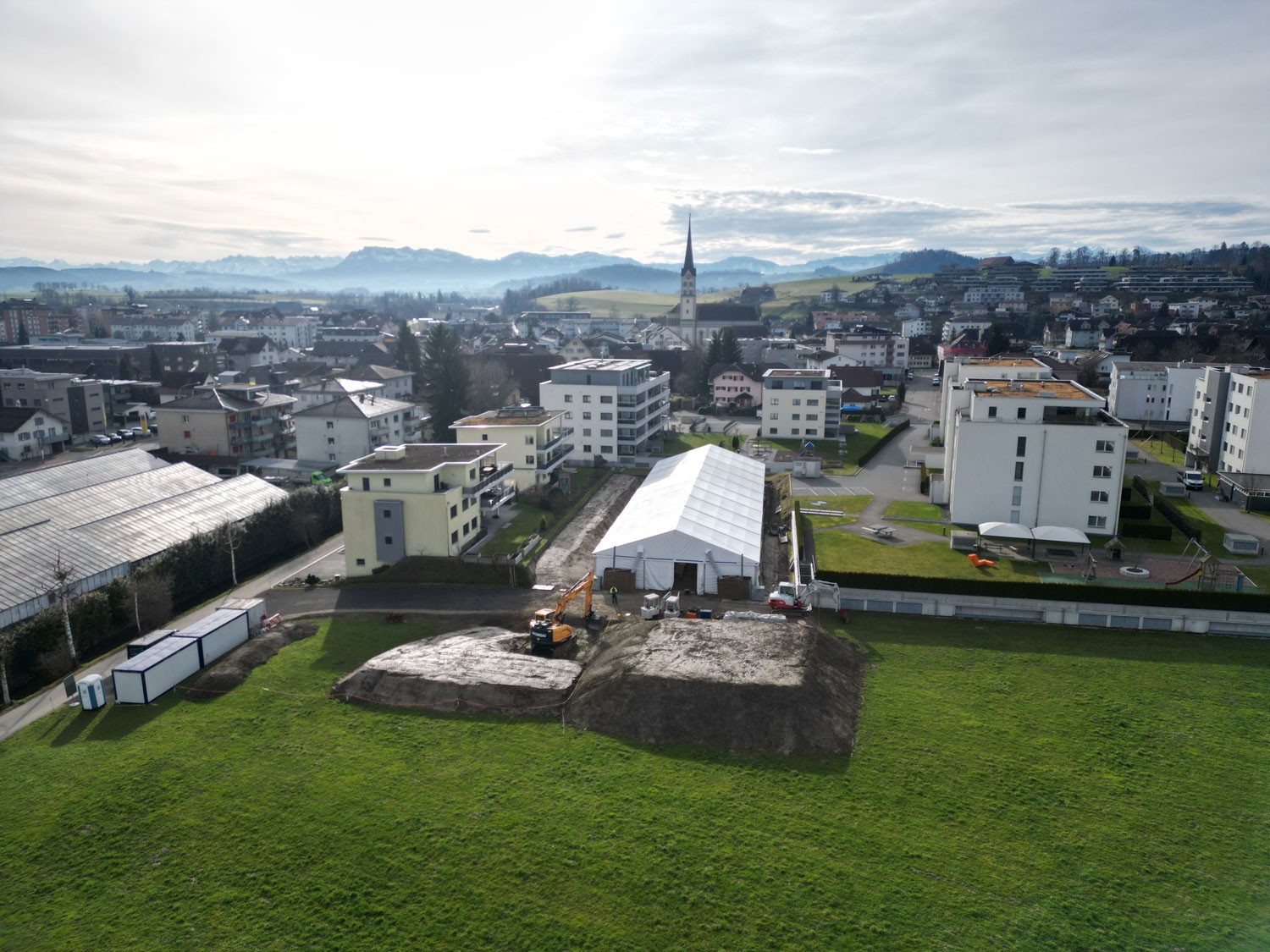 Grabungszelt Kantonsarchäologie in Schötz