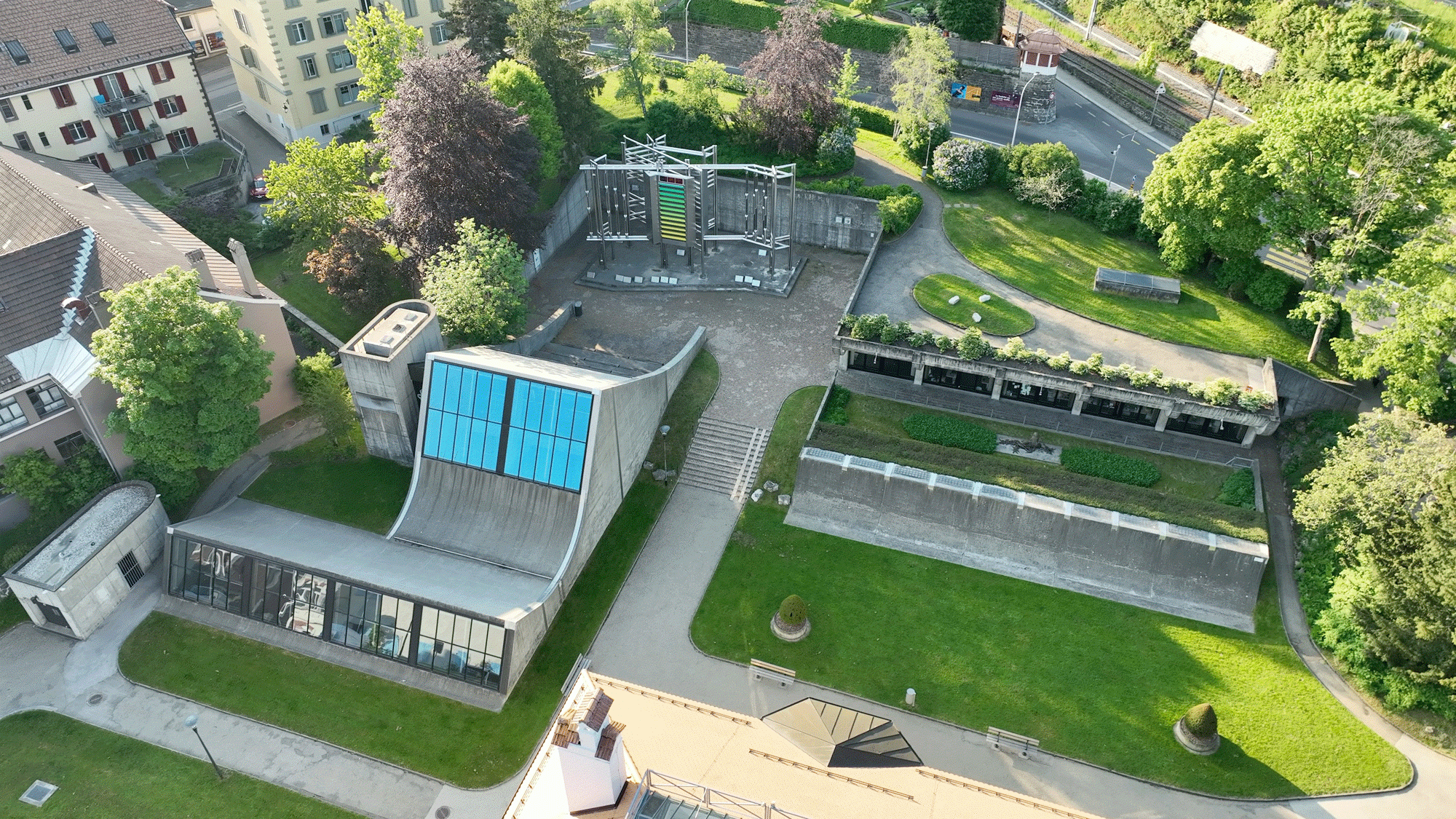 Das Internationale Uhrenmuseum aus der Vogelperspektive.