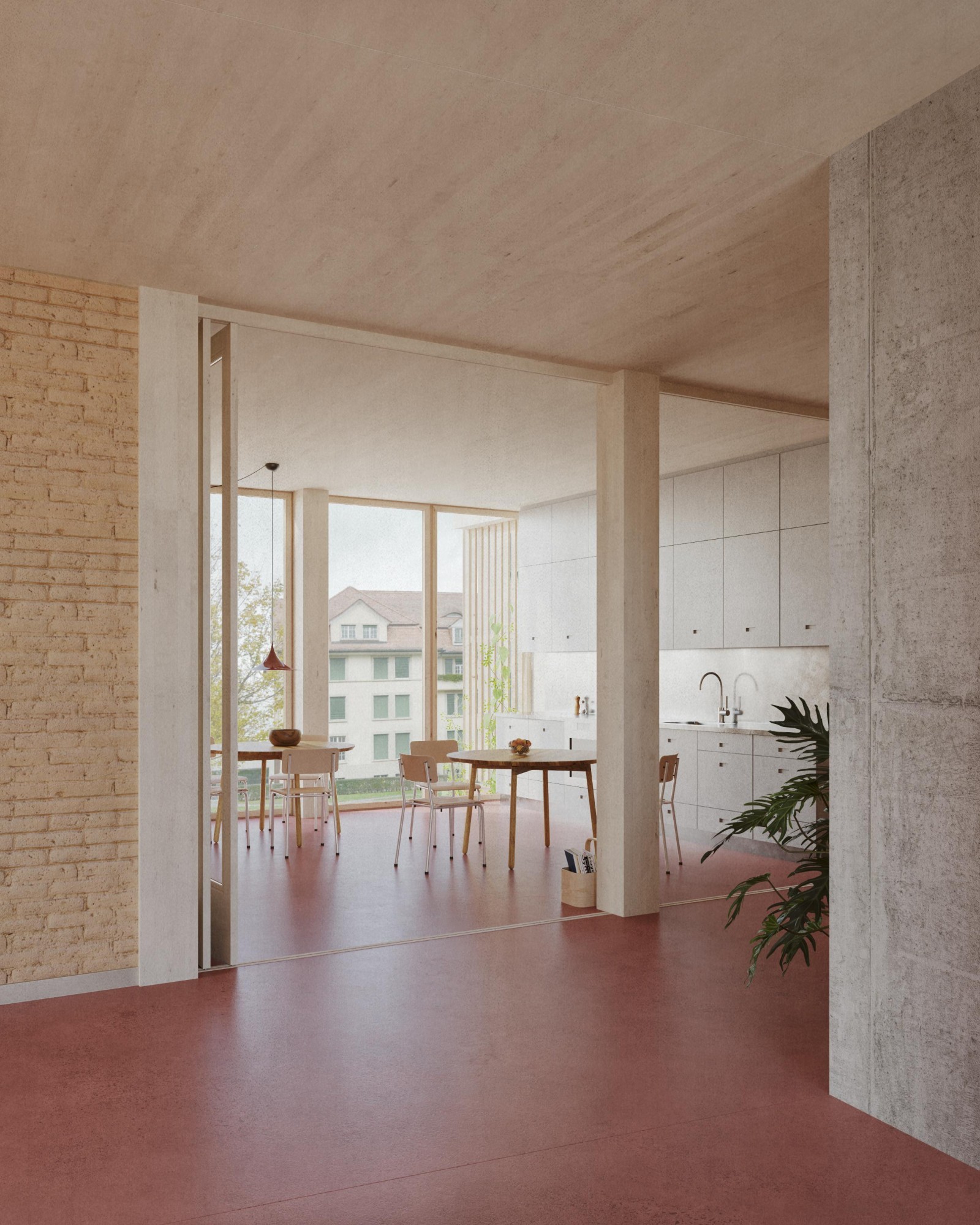 Visualisierung Wohnbereich Neubau Zentrum für Gehör und Sprache Zürich