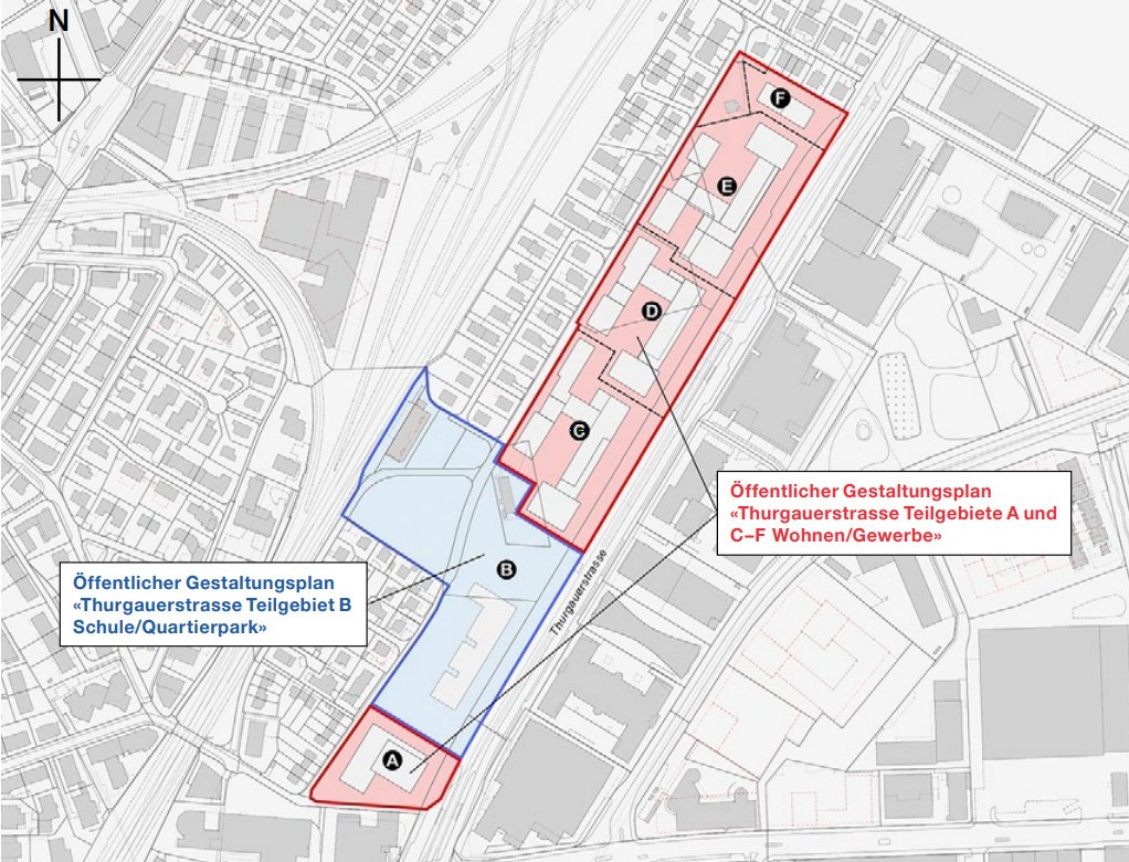 Übersicht Gestaltungspläne Areal Thurgauerstrasse Zürich-Seebach