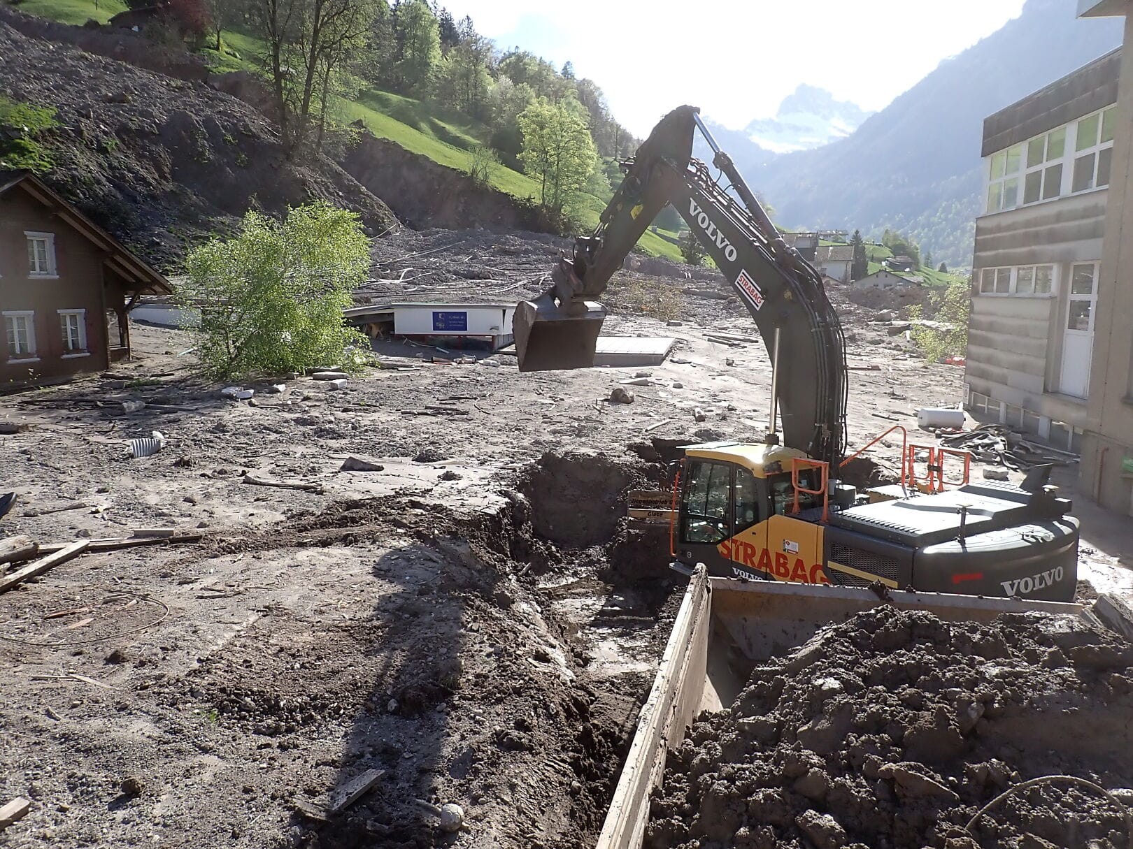 Murgang-Ablagerungen in Glarus Süd