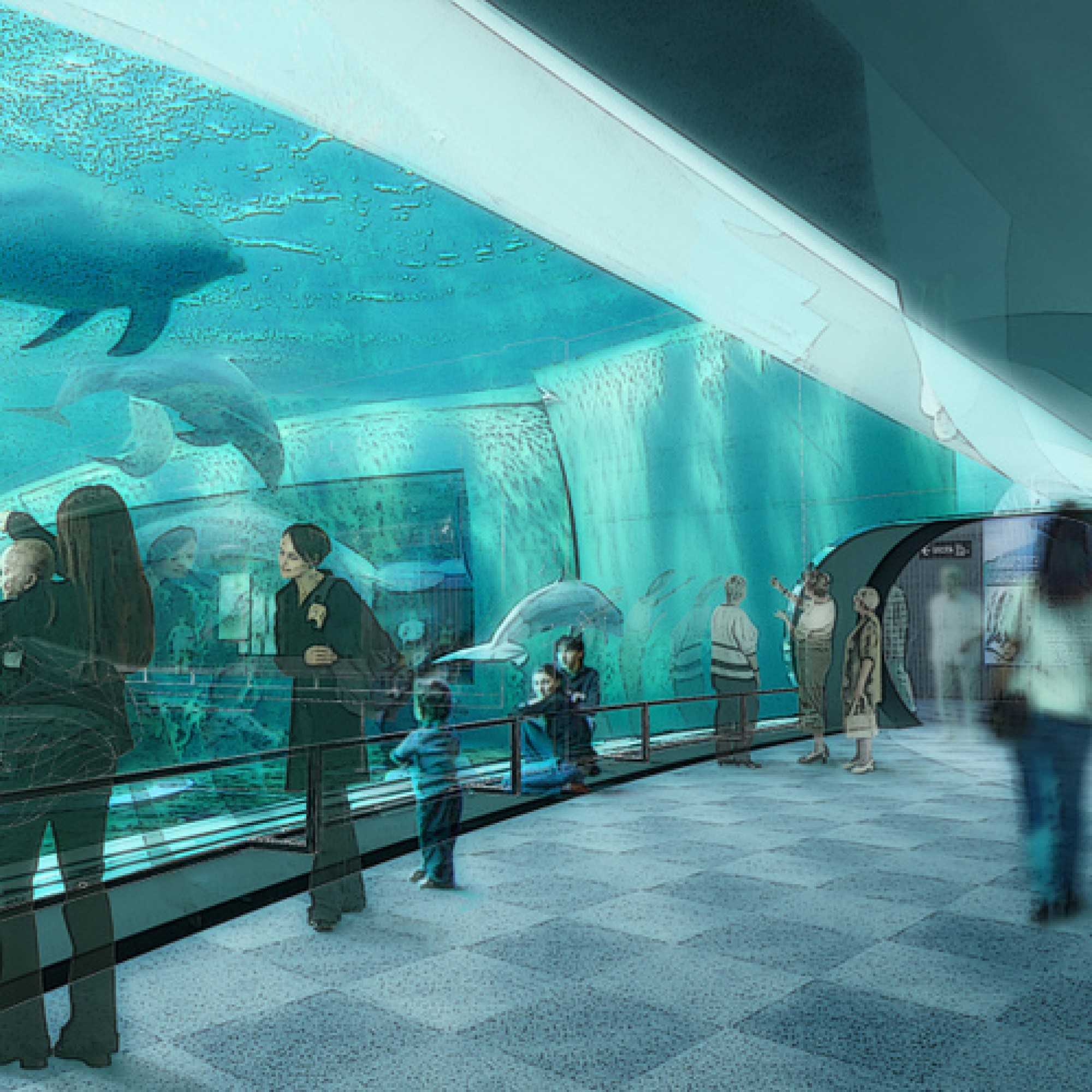 Animation des neuen Wal-Aquariums im Hafenbecken von Genua. (Bild: zvg)